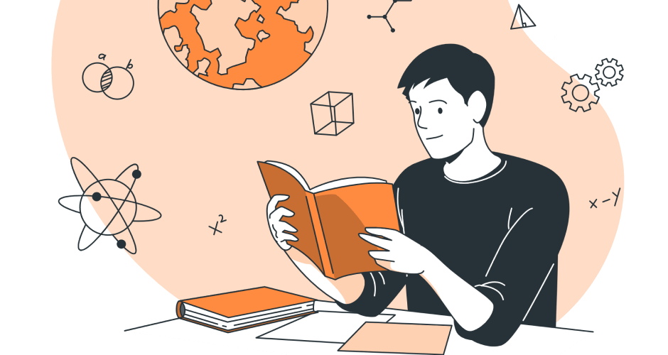 Illustration of person studying